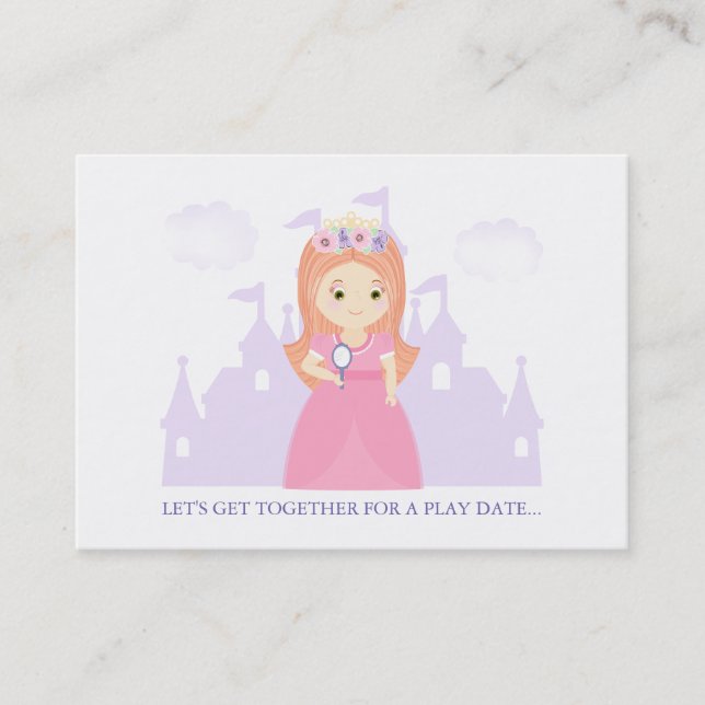 Princess and Her Magical Mirror Play Date Calling Card (Front)