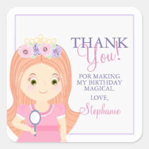 Princess and Her Magical Mirror Square Sticker