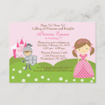 Princess and Knight birthday invitation