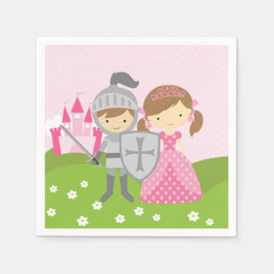 Princess and Knight party napkins