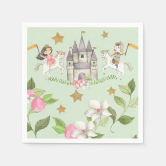 Princess and Knight party, Princess, kids Birthday Napkin