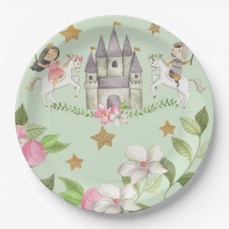 Princess and Knight party, Princess, kids Birthday Paper Plate