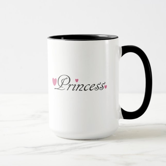 Princess and Pink Hearts Mug (Right)