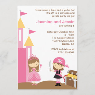 Princess and Pink Pirate Invitations
