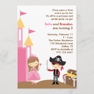 Princess and Pirate Invitation