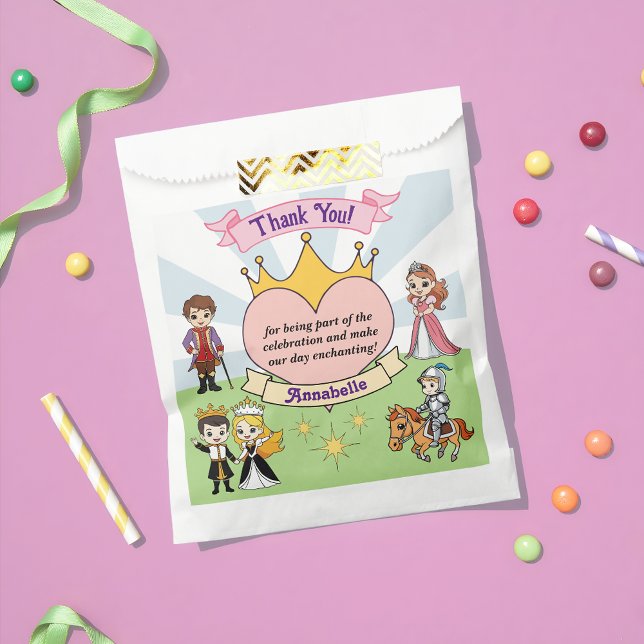 Princess and Prince Cute Fairytale Cartoon Party Favour Bags (Creator Uploaded)