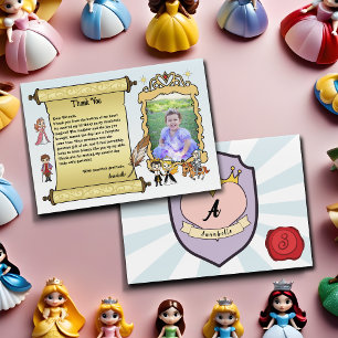Princess and Prince Fairytale Cute Royal Photo Thank You Card