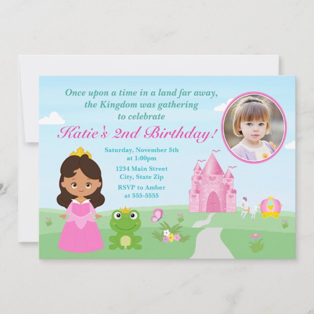 Princess And The Frog Birthday Invitation (Front)