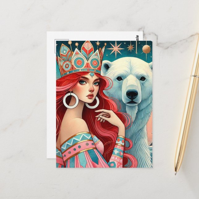 Princess and the Polar Bear  Postcard (Front/Back In Situ)