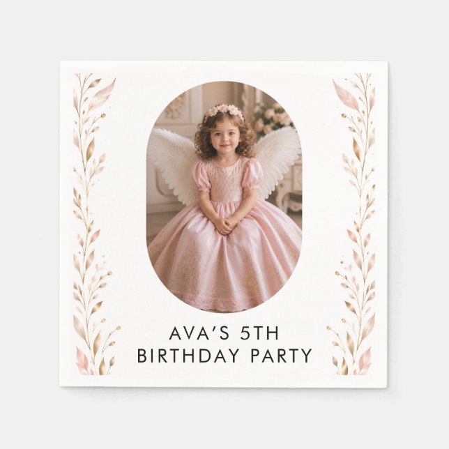 Princess Angel Birthday Napkins (Front)