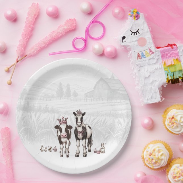 Princess Animals Birthday Party Paper Plate (Party)