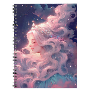 Princess Anime Girl Made Of Stars Notebook