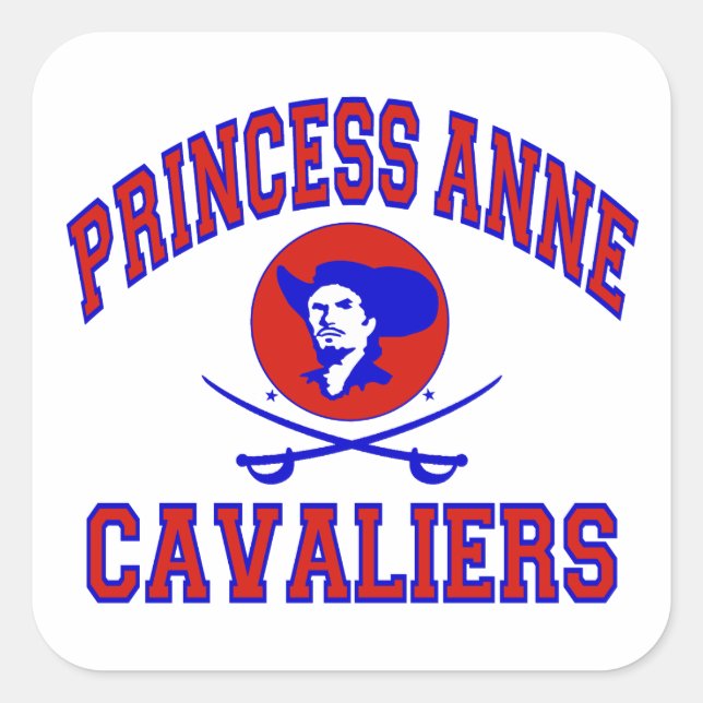 Princess Anne Cavaliers Square Sticker (Front)