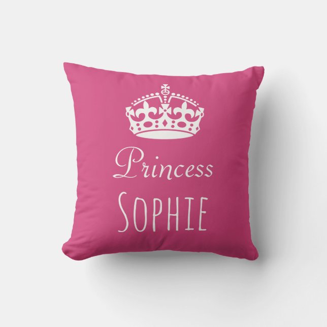 Princess (Any name) Personalised Crown Cushion (Front)