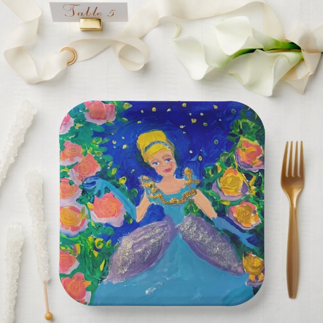 Princess "Art by Kids" Paper Plate (Wedding)