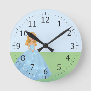 Princess Art Wall Clock Personalised