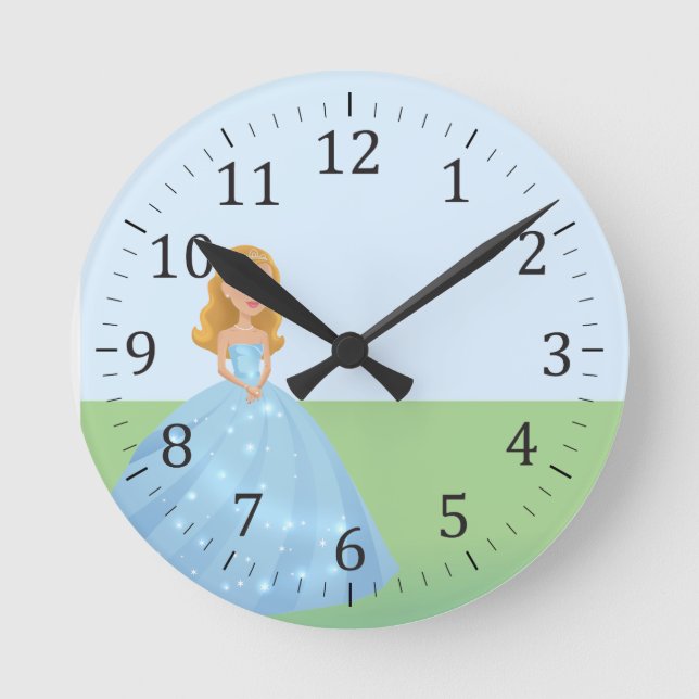 Princess Art Wall Clock Personalised (Front)