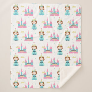 Princess Baby Girl Pattern Sherpa Blanket