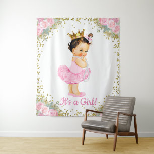 Princess Baby Shower Backdrop Tapestry