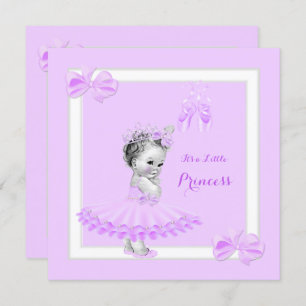 Princess Baby Shower Cute Girl Lilac Tutu Invitation