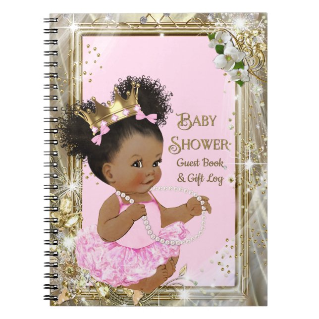 Princess Baby Shower Gift Log and Guest Book (Front)
