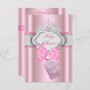 Princess Baby Shower Girl Pink Tiara Princess Invitation