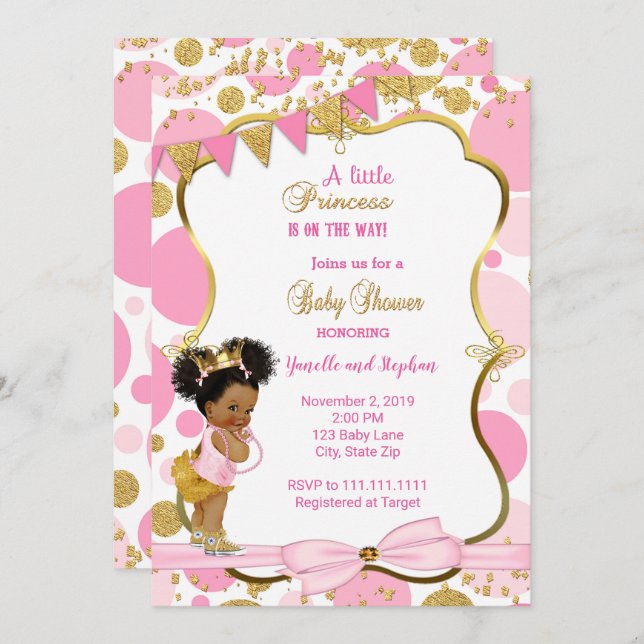 Princess Baby Shower Invitation (Front/Back)