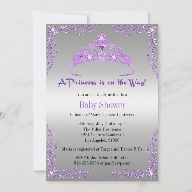 Princess Baby Shower Invitation (Front)
