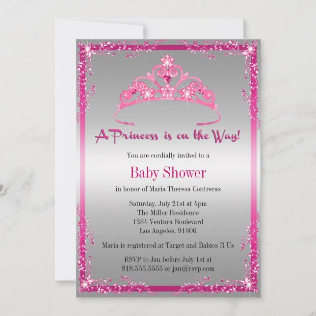 Princess Baby Shower Invitation (Front)