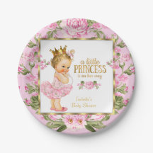 Princess Baby Shower Pink Gold Rose Floral Blonde