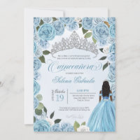 Princess Ball Blue Roses Cinderella Quinceanera