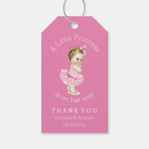 Princess Ballerina Baby Shower Pink Personalised Gift Tags