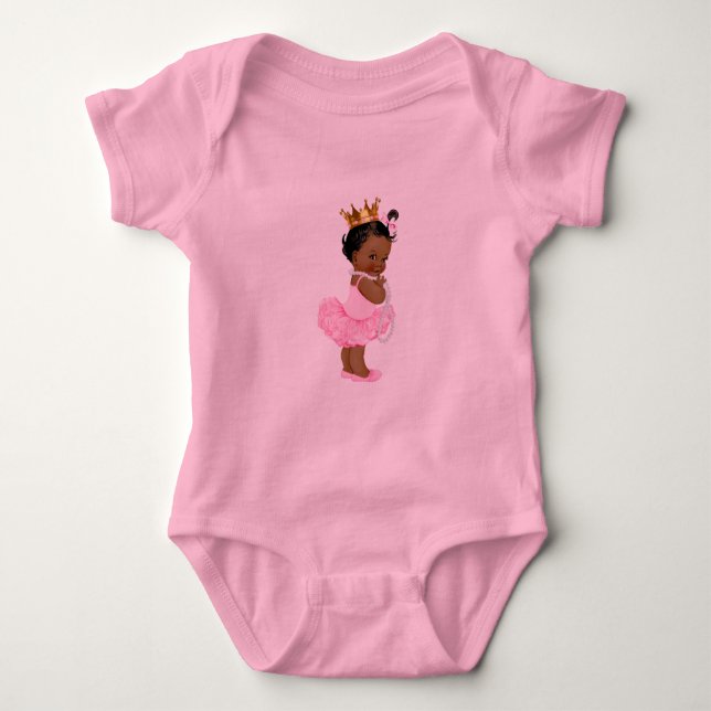 Princess Ballerina Tutu Pearls Ethnic Baby Girl Bodysuit (Front)
