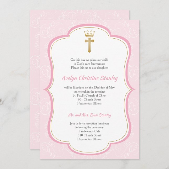 Princess Baptism Invitation (Front/Back)