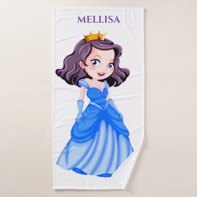 PRINCESS bath towel, personalised name. Towel (Bath Towel)