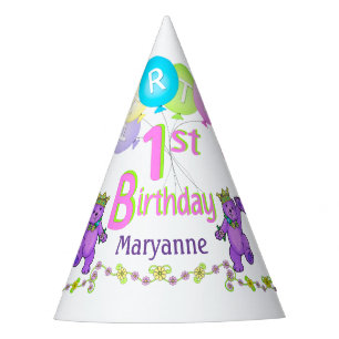 Princess Bear 1st Birthday Party Fun Hat