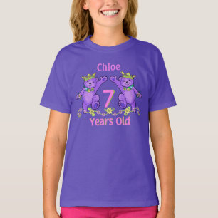 Princess Bears 7th Birthday Custom Name T-Shirt