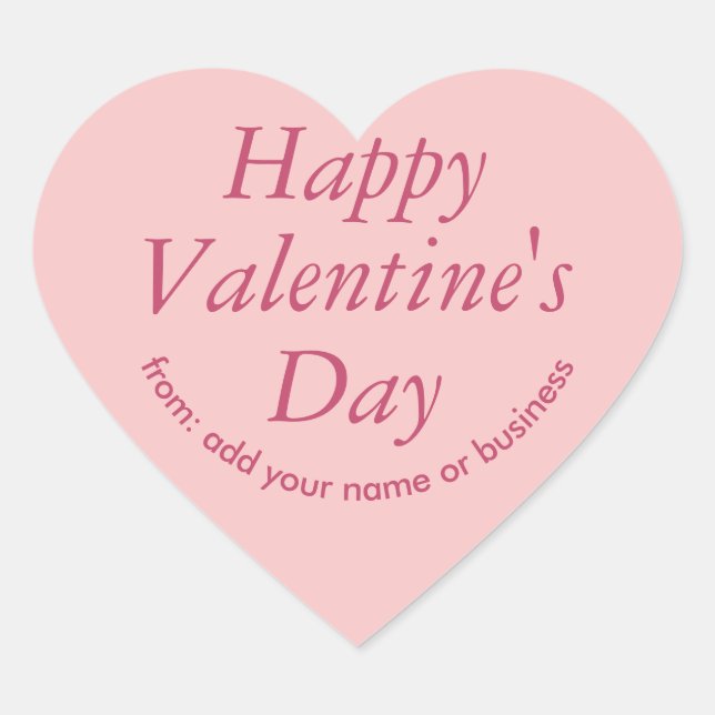 Princess Beauty Pink Heart Valentine's Sticker (Front)