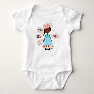 Princess Big Sister African American Baby Bodysuit