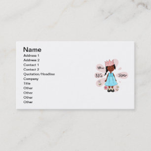 Princess Big Sister African American Business Card
