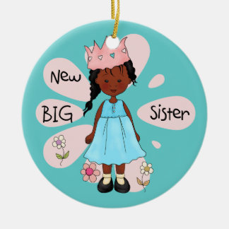 Princess Big Sister African American Ceramic Tree Decoration
