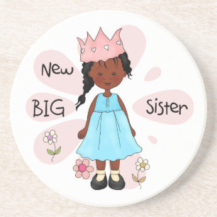 Princess Big Sister African American Coaster