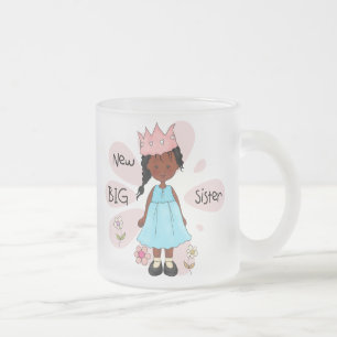 Princess Big Sister African American Frosted Glass Coffee Mug