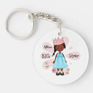 Princess Big Sister African American Key Ring
