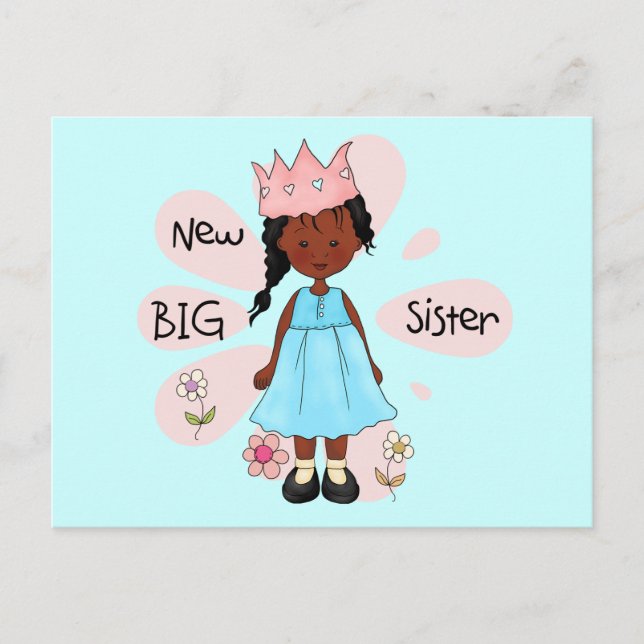 Princess Big Sister African American Postcard (Front)