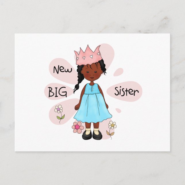 Princess Big Sister African American Postcard (Front)