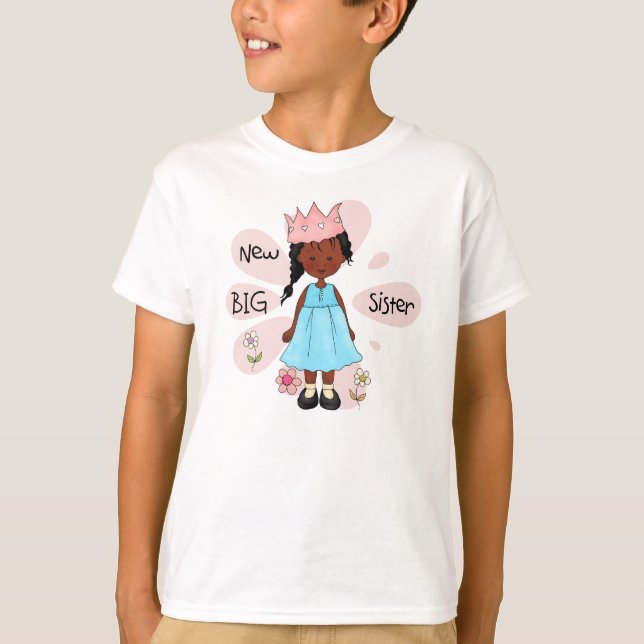 Princess Big Sister African American T-Shirt (Front)