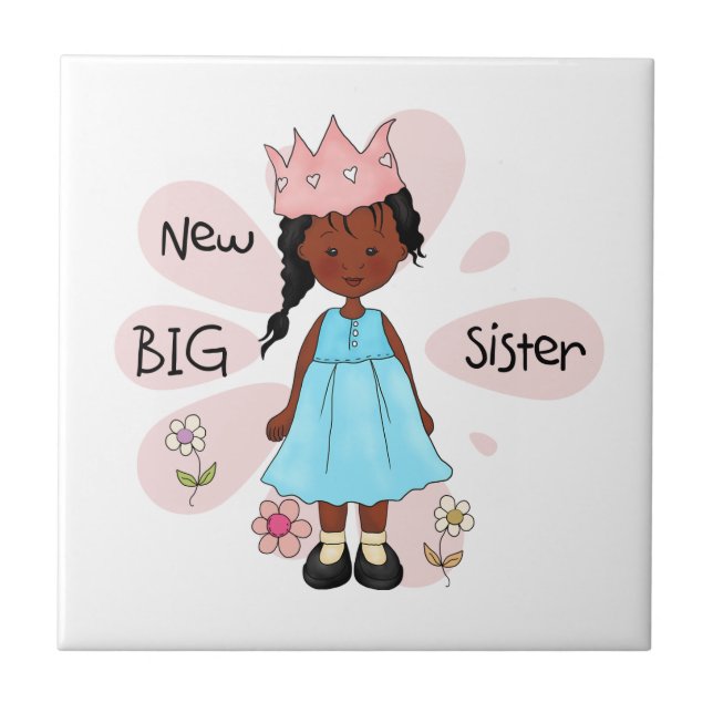 Princess Big Sister African American Tile (Front)