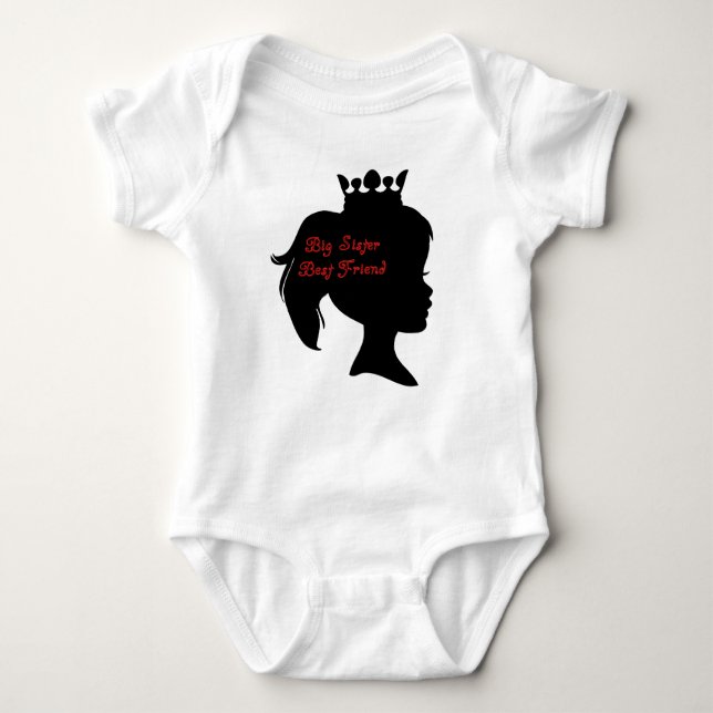 Princess Big Sister Best Friend Baby Bodysuit (Front)