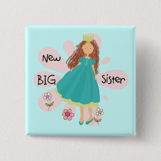 Princess Big Sister Brown Hair 15 Cm Square Badge
